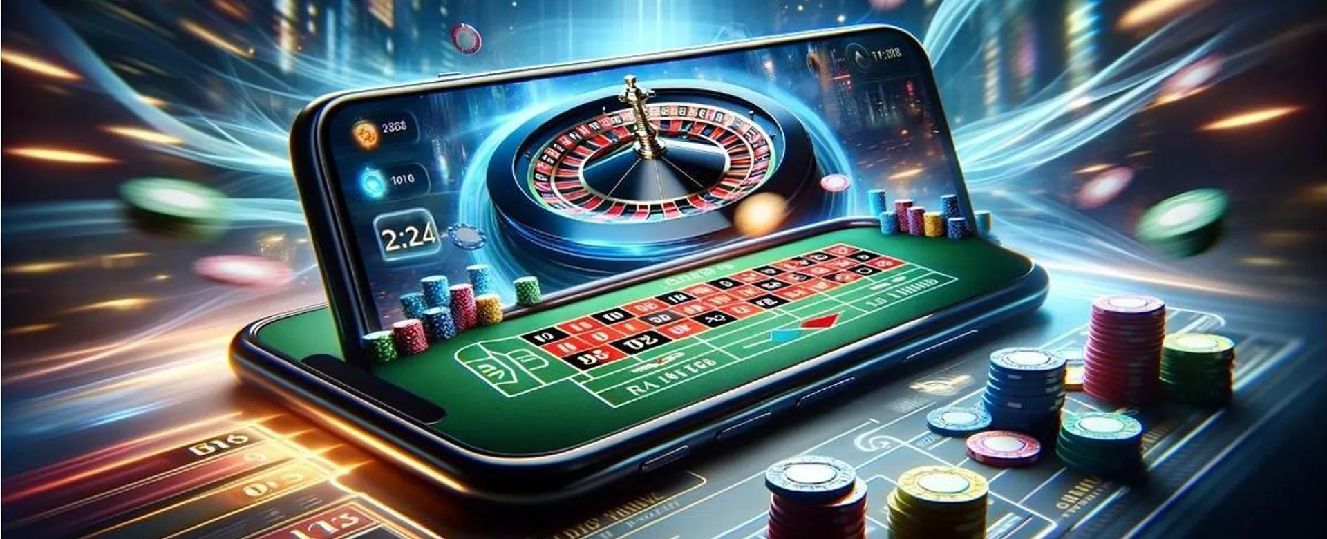 Dynamic background of a vibrant online casino with 'km88 bet register' branding